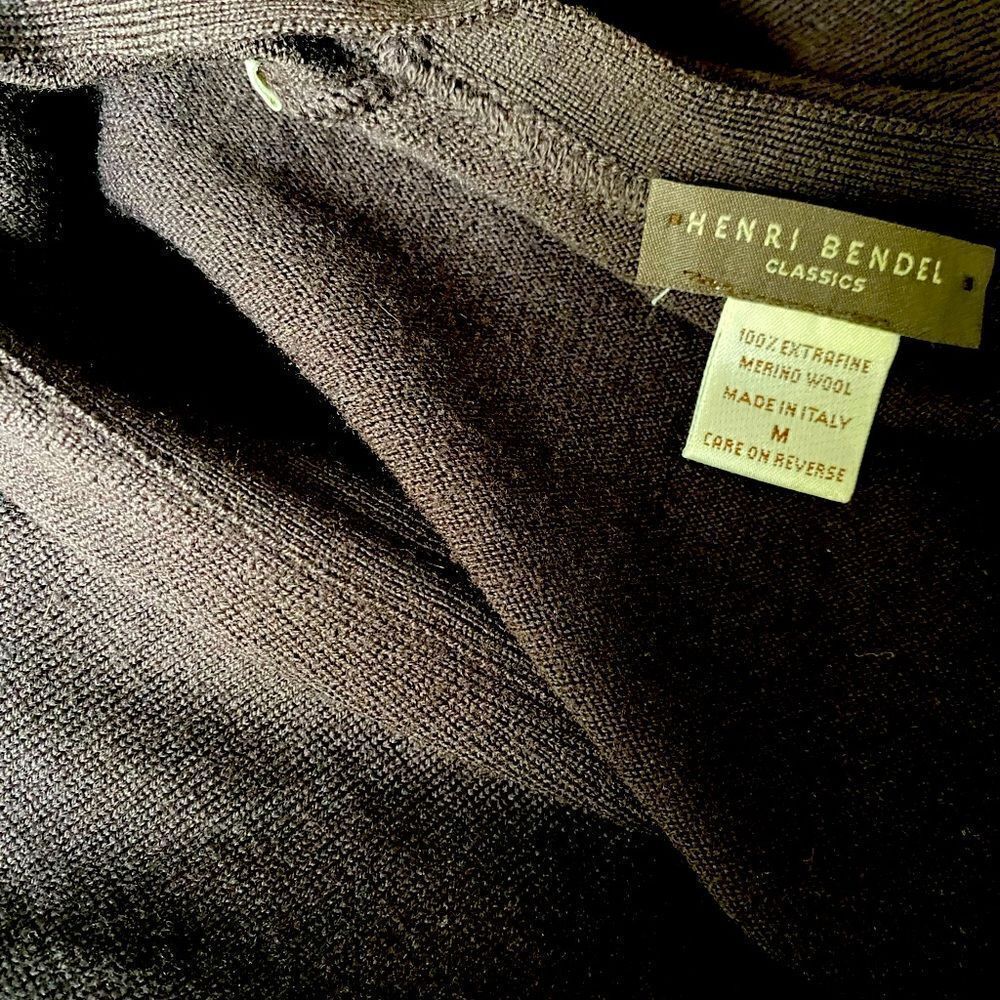 Henri Bendel Vintage Merino Wool Cardigan Sweater Size Medium NWOT - Picture 7 of 8
